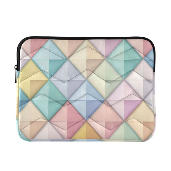 FORMRS 15-15.6 inch Laptop Sleeve Case Soft Carrying Quilted Computer Bag Cover, Colorful Geometric