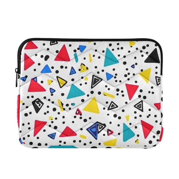 FORMRS 15"-15.6" Laptop Sleeve Protective Case Soft Carrying Quilted Computer Bag Cover, Colorful Triangles