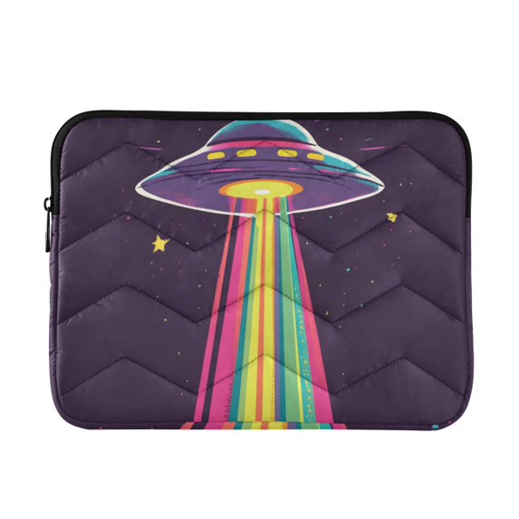 FORMRS 15"-15.6" Laptop Sleeve Protective Case Soft Carrying Quilted Computer Bag Cover, Colorful UFO