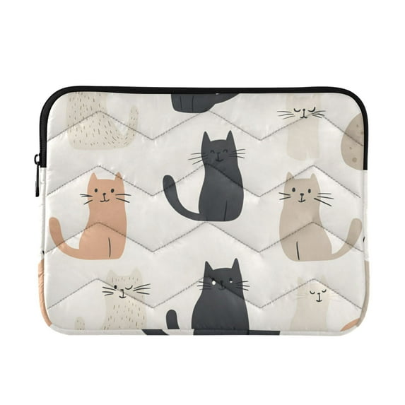 FORMRS 15"-15.6" Laptop Sleeve Protective Case Soft Carrying Quilted Computer Bag Cover, Cute Cartoon Cats