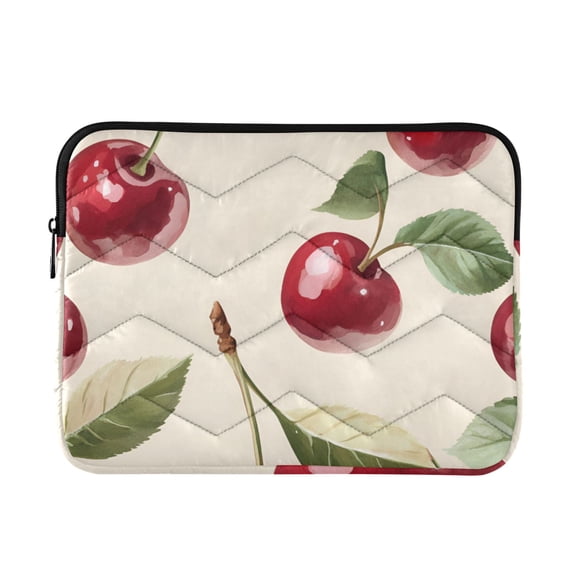 FORMRS 15-15.6 inch Laptop Sleeve Case Soft Carrying Quilted Computer Bag Cover, Cute Cherry