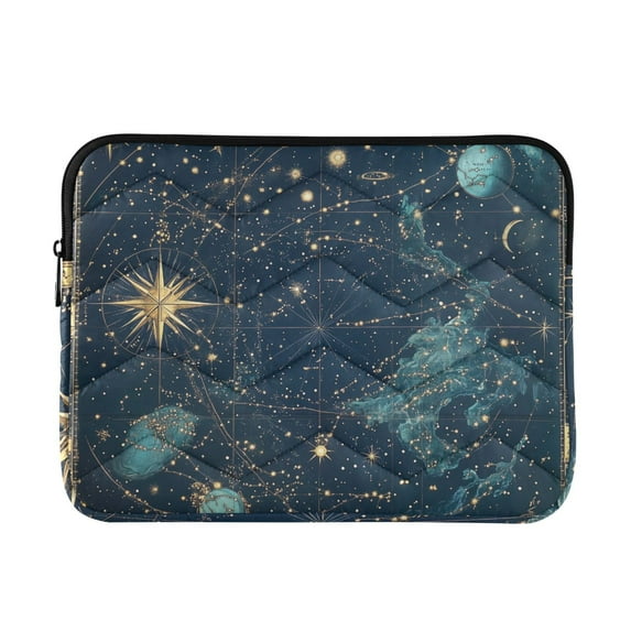 FORMRS 15-15.6 inch Laptop Sleeve Case Soft Carrying Quilted Computer Bag Cover, Dark Star Map