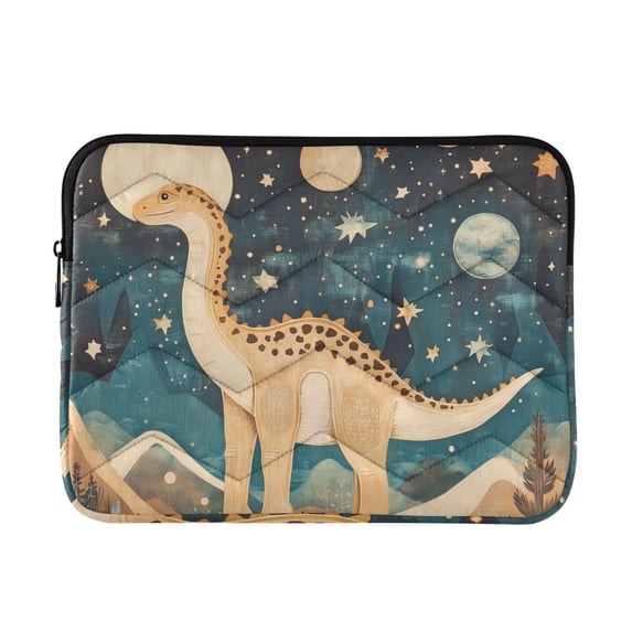 FORMRS 15"-15.6" Laptop Sleeve Protective Case Soft Carrying Quilted Computer Bag Cover, Dinosaur at Night
