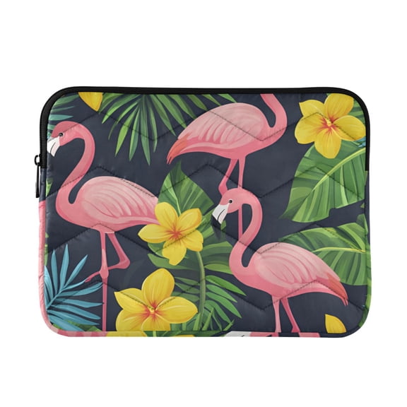 FORMRS 15"-15.6" Laptop Sleeve Protective Case Soft Carrying Quilted Computer Bag Cover, Flamingo Pattern