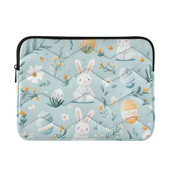 FORMRS 15-15.6 inch Laptop Sleeve Case Soft Carrying Quilted Computer Bag Cover, Floral Easter