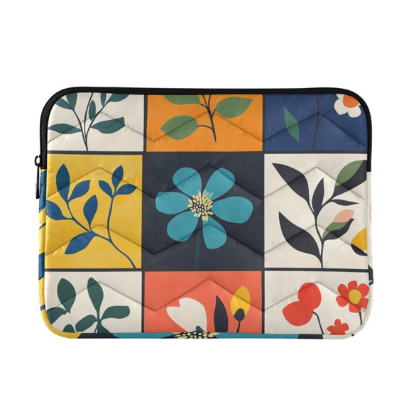 FORMRS 15-15.6 inch Laptop Sleeve Case Soft Carrying Quilted Computer Bag Cover, Floral Patterns