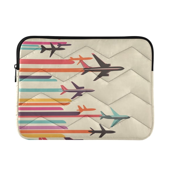 FORMRS 15-15.6 inch Laptop Sleeve Case Soft Carrying Quilted Computer Bag Cover, Flying Planes