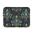 thumbnail image 1 of FORMRS 15"-15.6" Laptop Sleeve Protective Case Soft Carrying Quilted Computer Bag Cover, Gold Peacock Pattern, 1 of 7
