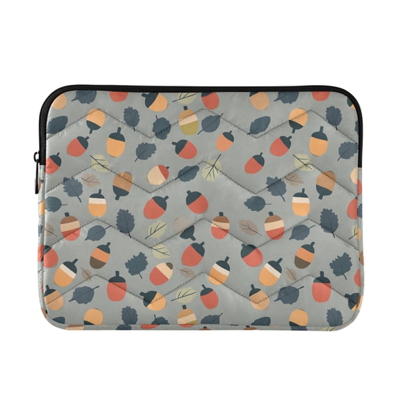 FORMRS 15-15.6 inch Laptop Sleeve Case Soft Carrying Quilted Computer Bag Cover, Gray Acorns Pattern