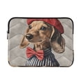 thumbnail image 1 of FORMRS 15"-15.6" Laptop Sleeve Protective Case Soft Carrying Quilted Computer Bag Cover, Gray Dog Artist, 1 of 7