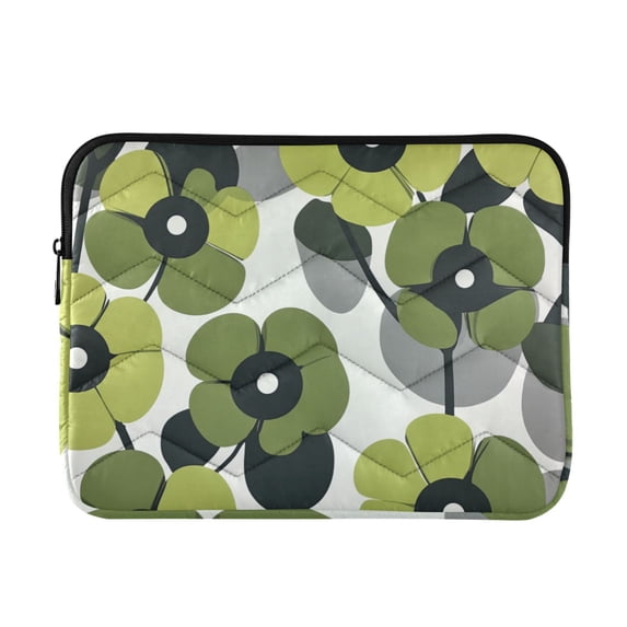 FORMRS 15-15.6 inch Laptop Sleeve Case Soft Carrying Quilted Computer Bag Cover, Gray Floral
