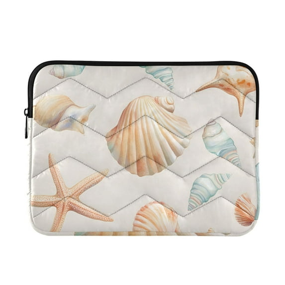 FORMRS 15"-15.6" Laptop Sleeve Protective Case Soft Carrying Quilted Computer Bag Cover, Gray Seashell