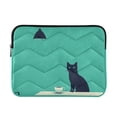 thumbnail image 1 of FORMRS 15"-15.6" Laptop Sleeve Protective Case Soft Carrying Quilted Computer Bag Cover, Green Cat, 1 of 7