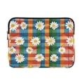 thumbnail image 1 of FORMRS 15-15.6 inch Laptop Sleeve Case Soft Carrying Quilted Computer Bag Cover, Green Checkered Daisy, 1 of 7