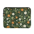 thumbnail image 1 of FORMRS 15"-15.6" Laptop Sleeve Protective Case Soft Carrying Quilted Computer Bag Cover, Green Flowers Pattern, 1 of 7