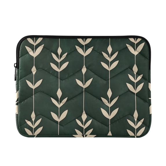 FORMRS 15-15.6 inch Laptop Sleeve Case Soft Carrying Quilted Computer Bag Cover, Green Plants
