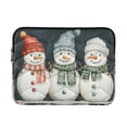 thumbnail image 1 of FORMRS 15-15.6 inch Laptop Sleeve Case Soft Carrying Quilted Computer Bag Cover, Green Snowmen, 1 of 7