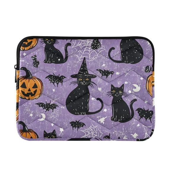 FORMRS 15-15.6 inch Laptop Sleeve Case Soft Carrying Quilted Computer Bag Cover, Halloween Cats