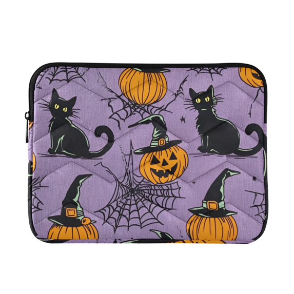 FORMRS 15-15.6 inch Laptop Sleeve Case Soft Carrying Quilted Computer Bag Cover, Halloween Pumpkin