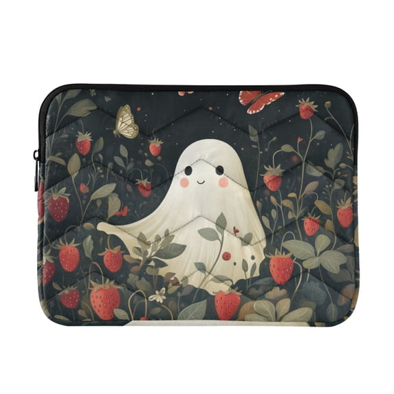 FORMRS 15-15.6 inch Laptop Sleeve Case Soft Carrying Quilted Computer Bag Cover, Happy Ghost