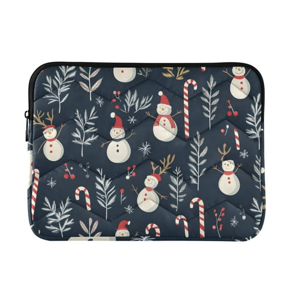 FORMRS 15-15.6 inch Laptop Sleeve Case Soft Carrying Quilted Computer Bag Cover, Jolly Snowman