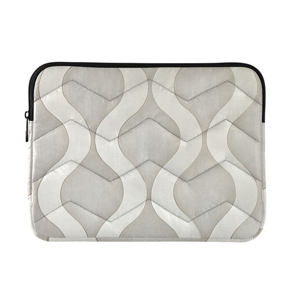 FORMRS 15"-15.6" Laptop Sleeve Protective Case Soft Carrying Quilted Computer Bag Cover, Light Gray Pattern
