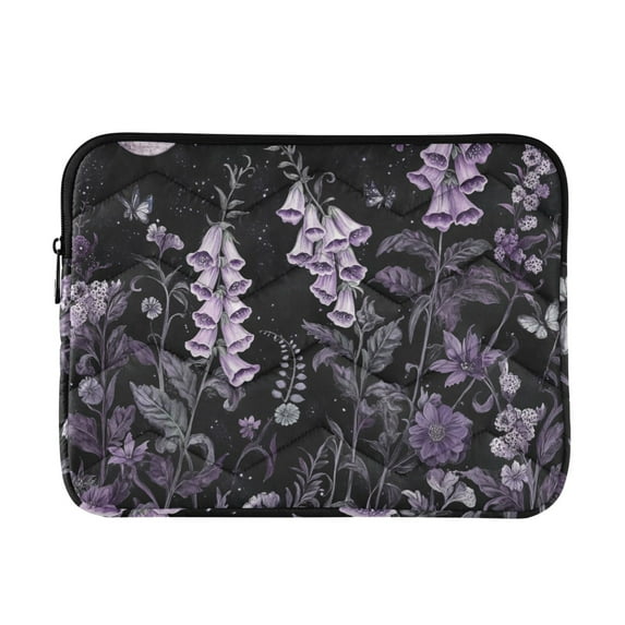 FORMRS 15"-15.6" Laptop Sleeve Protective Case Soft Carrying Quilted Computer Bag Cover, Light Purple Flowers