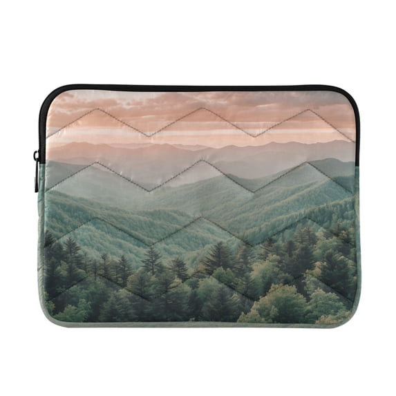 FORMRS 15-15.6 inch Laptop Sleeve Case Soft Carrying Quilted Computer Bag Cover, Mountains at Dawn