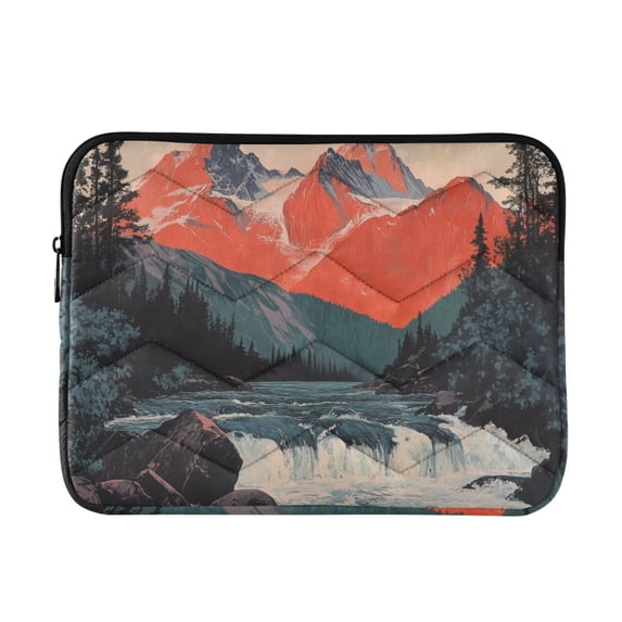 FORMRS 15-15.6 inch Laptop Sleeve Case Soft Carrying Quilted Computer Bag Cover, Mountains at Dawn