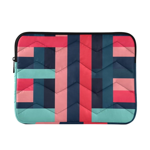 FORMRS 15-15.6 inch Laptop Sleeve Case Soft Carrying Quilted Computer Bag Cover, Navy Blue Stripes