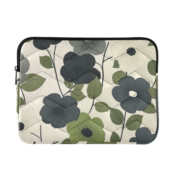 FORMRS 15-15.6 inch Laptop Sleeve Case Soft Carrying Quilted Computer Bag Cover, Navy Flower