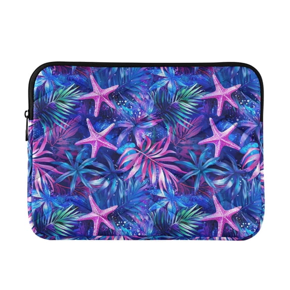 FORMRS 15"-15.6" Laptop Sleeve Protective Case Soft Carrying Quilted Computer Bag Cover, Neon Pink Starfish