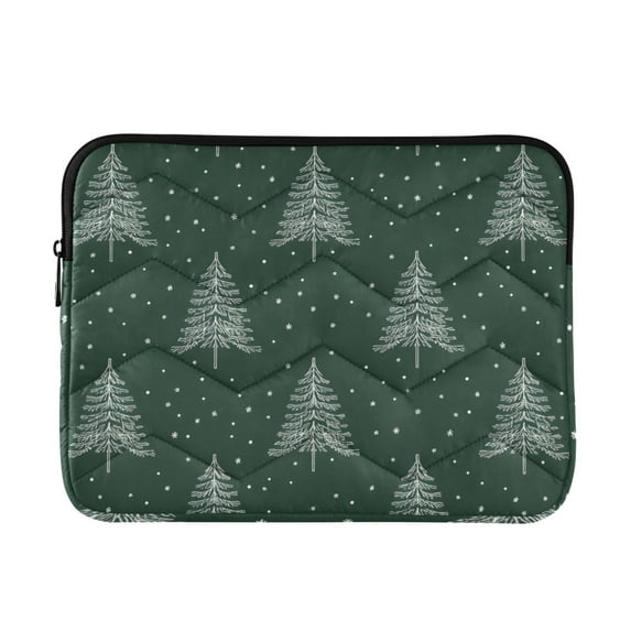 FORMRS 15"-15.6" Laptop Sleeve Protective Case Soft Carrying Quilted Computer Bag Cover, New Year Tree Pattern