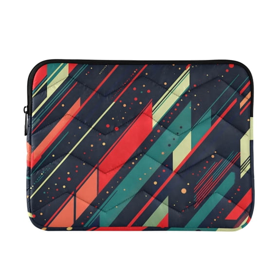 FORMRS 15-15.6 inch Laptop Sleeve Case Soft Carrying Quilted Computer Bag Cover, Orange Abstract Lines