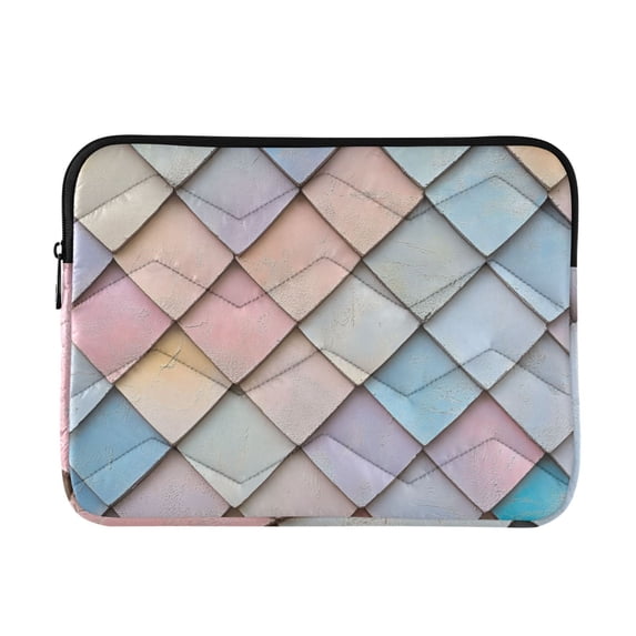 FORMRS 15-15.6 inch Laptop Sleeve Case Soft Carrying Quilted Computer Bag Cover, Orange Art Pattern