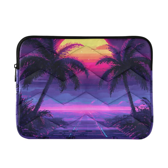 FORMRS 15-15.6 inch Laptop Sleeve Case Soft Carrying Quilted Computer Bag Cover, Pink Digital Art