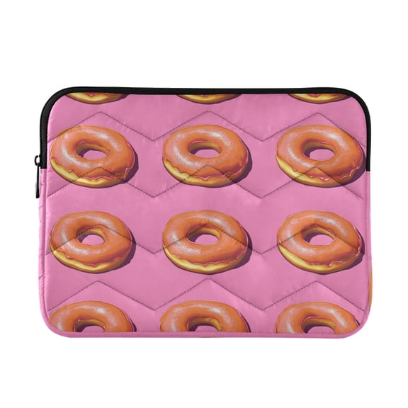 FORMRS 15-15.6 inch Laptop Sleeve Case Soft Carrying Quilted Computer Bag Cover, Pink Doughnuts