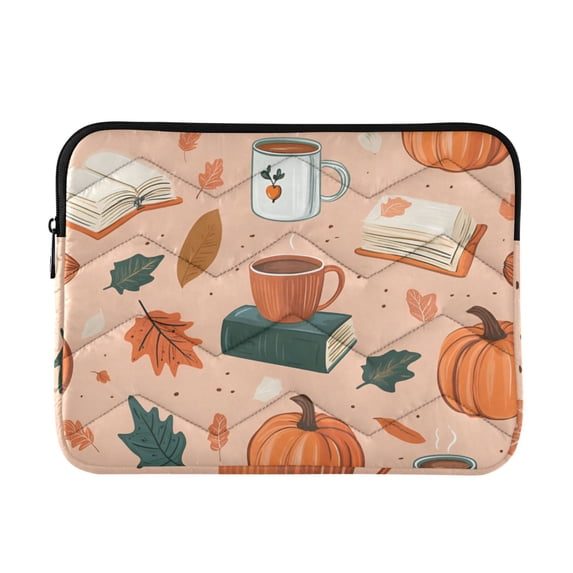 FORMRS 15-15.6 inch Laptop Sleeve Case Soft Carrying Quilted Computer Bag Cover, Pink Fall Coffee