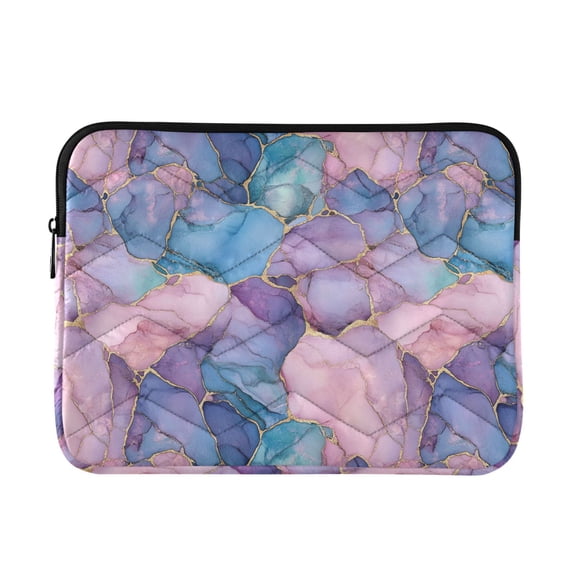 FORMRS 15-15.6 inch Laptop Sleeve Case Soft Carrying Quilted Computer Bag Cover, Pink Marble Pattern