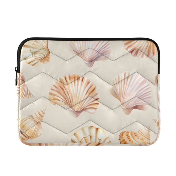 FORMRS 15-15.6 inch Laptop Sleeve Case Soft Carrying Quilted Computer Bag Cover, Pink Seashell