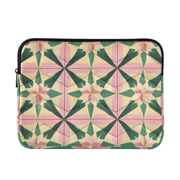 FORMRS 15"-15.6" Laptop Sleeve Protective Case Soft Carrying Quilted Computer Bag Cover, Pink Symmetrical Stars