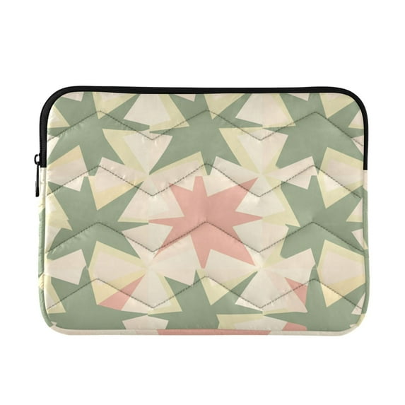 FORMRS 15-15.6 inch Laptop Sleeve Case Soft Carrying Quilted Computer Bag Cover, Pink and Green Geometric
