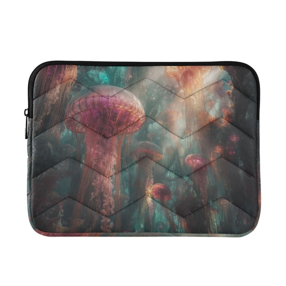 FORMRS 15"-15.6" Laptop Sleeve Protective Case Soft Carrying Quilted Computer Bag Cover, Psychedelic Forest