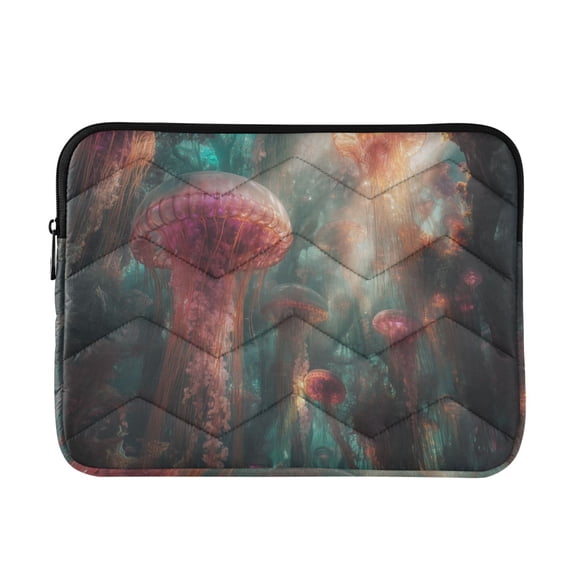 FORMRS 15"-15.6" Laptop Sleeve Protective Case Soft Carrying Quilted Computer Bag Cover, Psychedelic Forest
