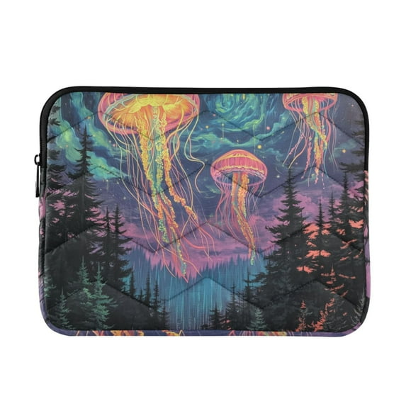 FORMRS 15-15.6 inch Laptop Sleeve Case Soft Carrying Quilted Computer Bag Cover, Psychedelic Jellyfish