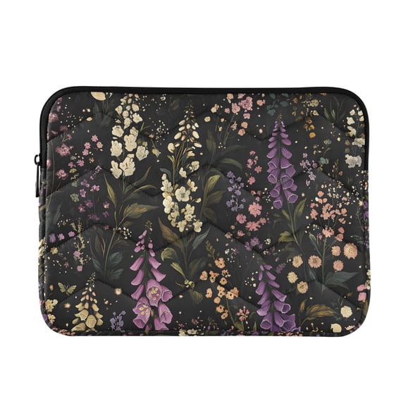 FORMRS 15-15.6 inch Laptop Sleeve Case Soft Carrying Quilted Computer Bag Cover, Purple Floral Pattern