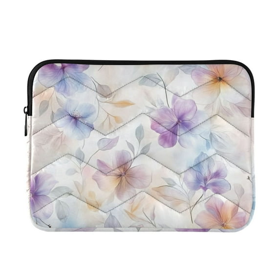 FORMRS 15-15.6 inch Laptop Sleeve Case Soft Carrying Quilted Computer Bag Cover, Purple Flower Pattern