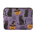 thumbnail image 1 of FORMRS 15-15.6 inch Laptop Sleeve Case Soft Carrying Quilted Computer Bag Cover, Purple Halloween Black Cat, 1 of 7