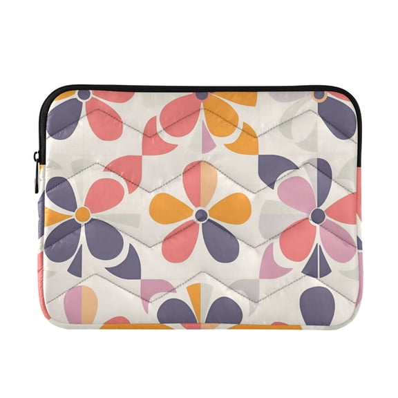 FORMRS 15-15.6 inch Laptop Sleeve Case Soft Carrying Quilted Computer Bag Cover, Purple Retro Flower