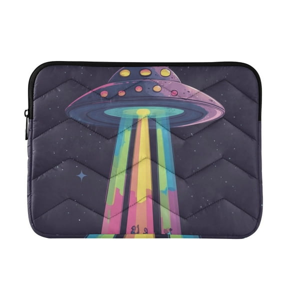 FORMRS 15-15.6 inch Laptop Sleeve Case Soft Carrying Quilted Computer Bag Cover, Purple UFO